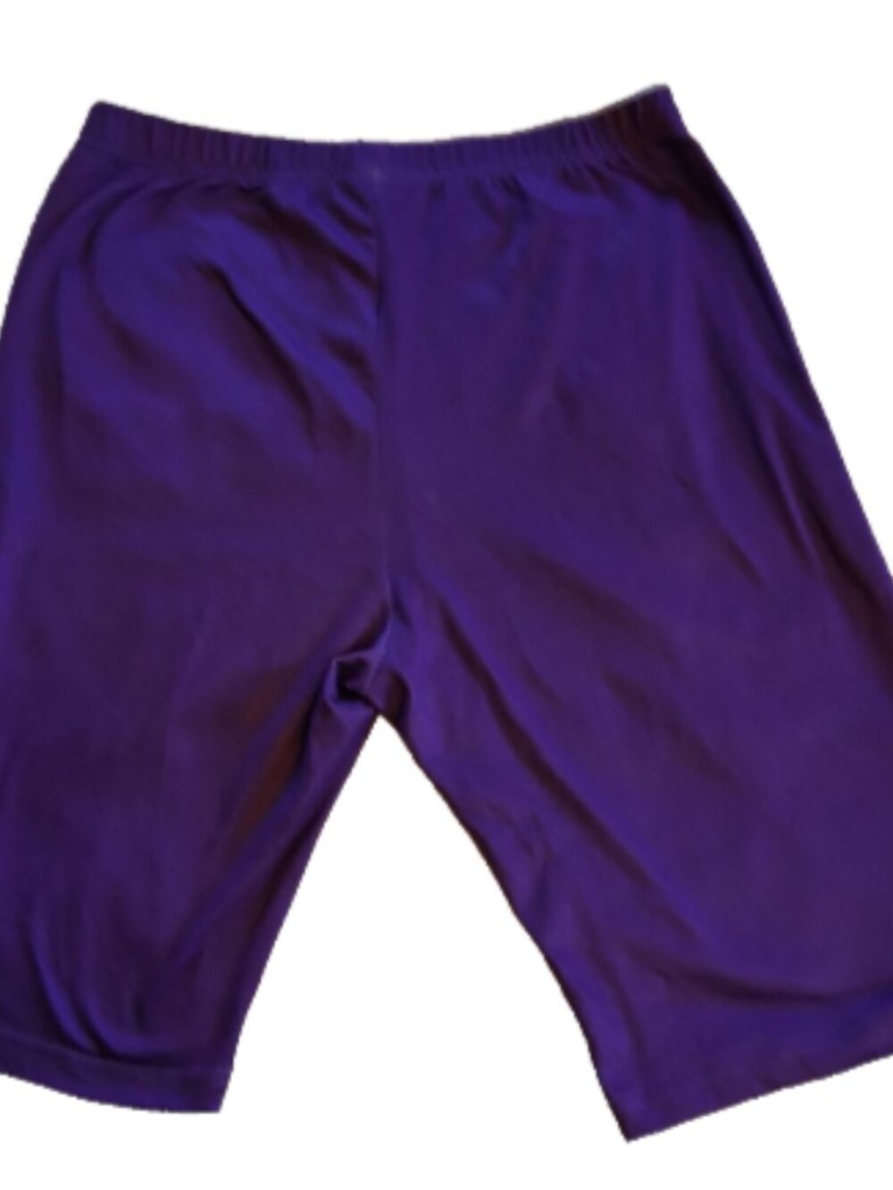 Women's Size M Purple Elastic Waist Stretch Casual Long Bikers Shorts